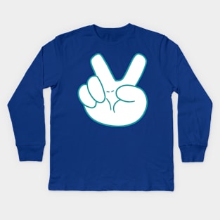 Peace Sign Hand Kids Long Sleeve T-Shirt